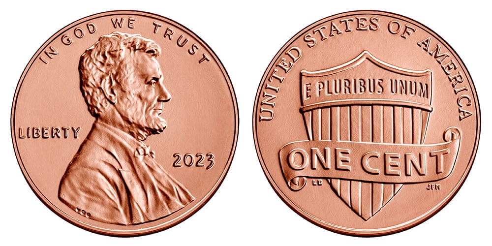 USA 1 cent A. Lincoln E Pluribus Unum 2023