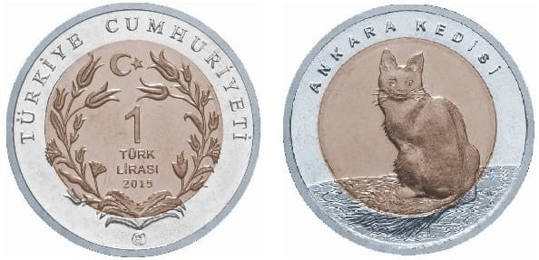 Turcja 1 lira Angora turecka 2015