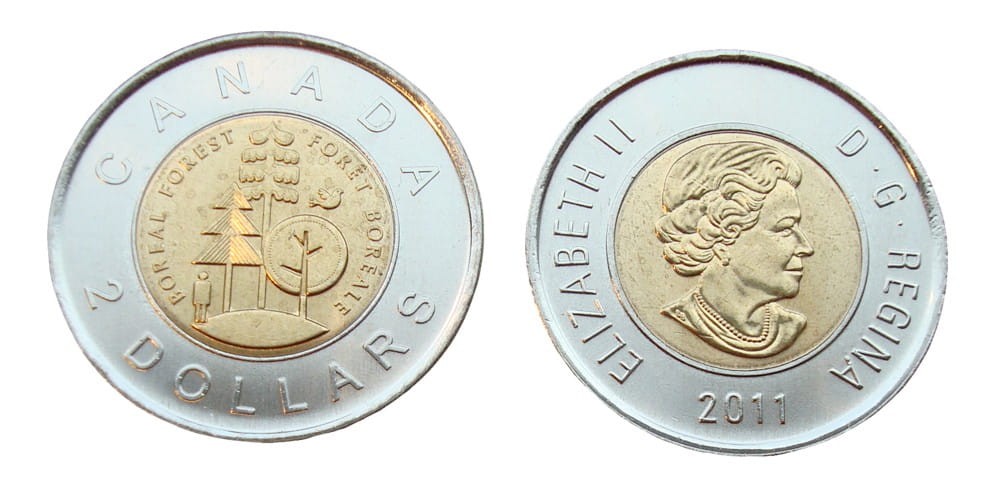 Kanada 2 $ Las arktyczny 2011 bimetal