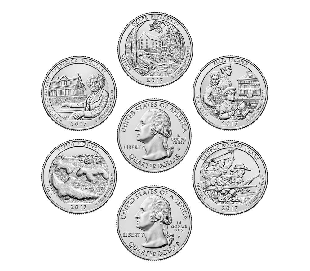 USA 25c Parki narodowe x 5 2017