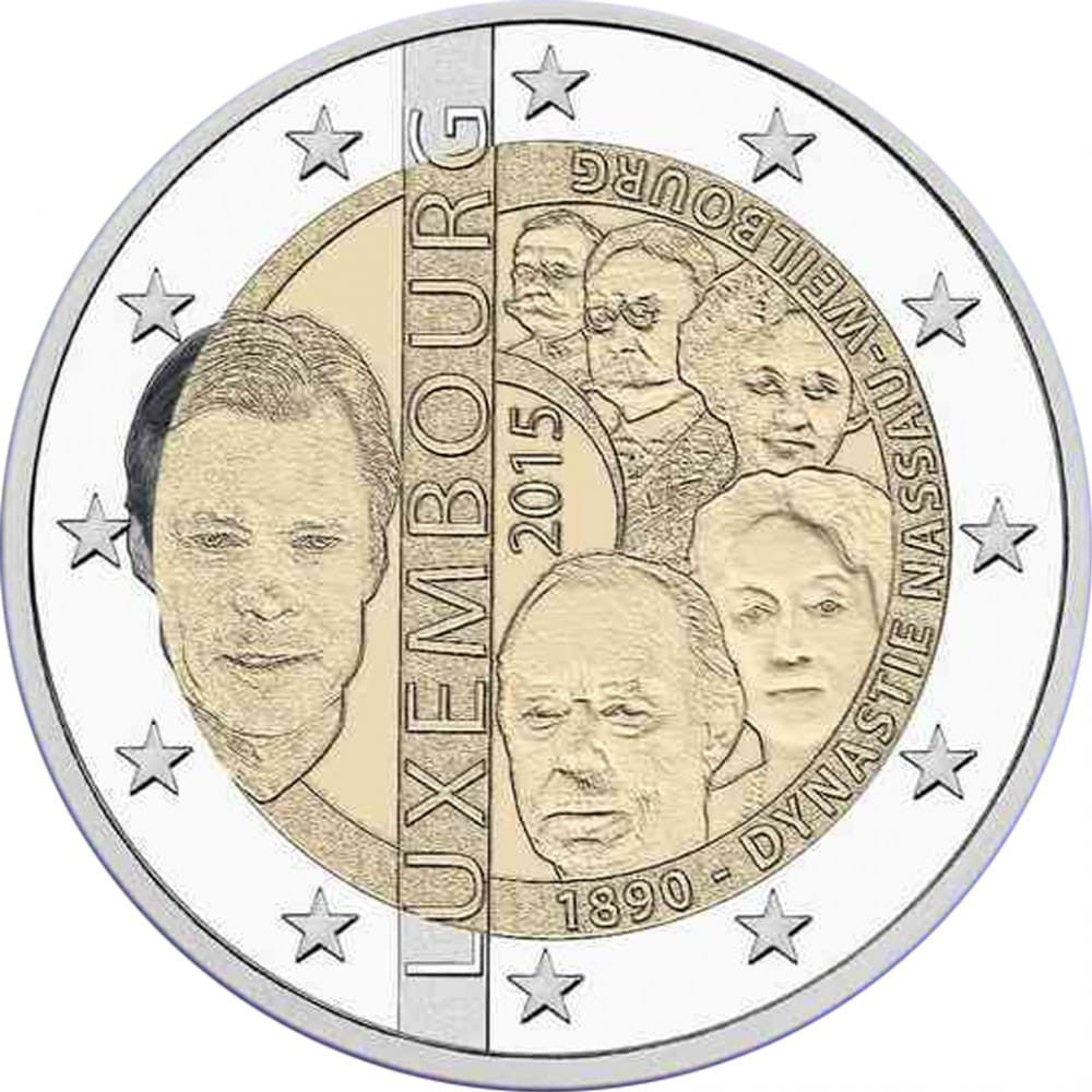 2 euro Luksemburg Dynastia Nassau 2015