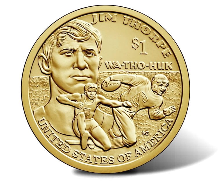 USA 1 $ Rdzenni Amerykanie Jim Thorpe 2018