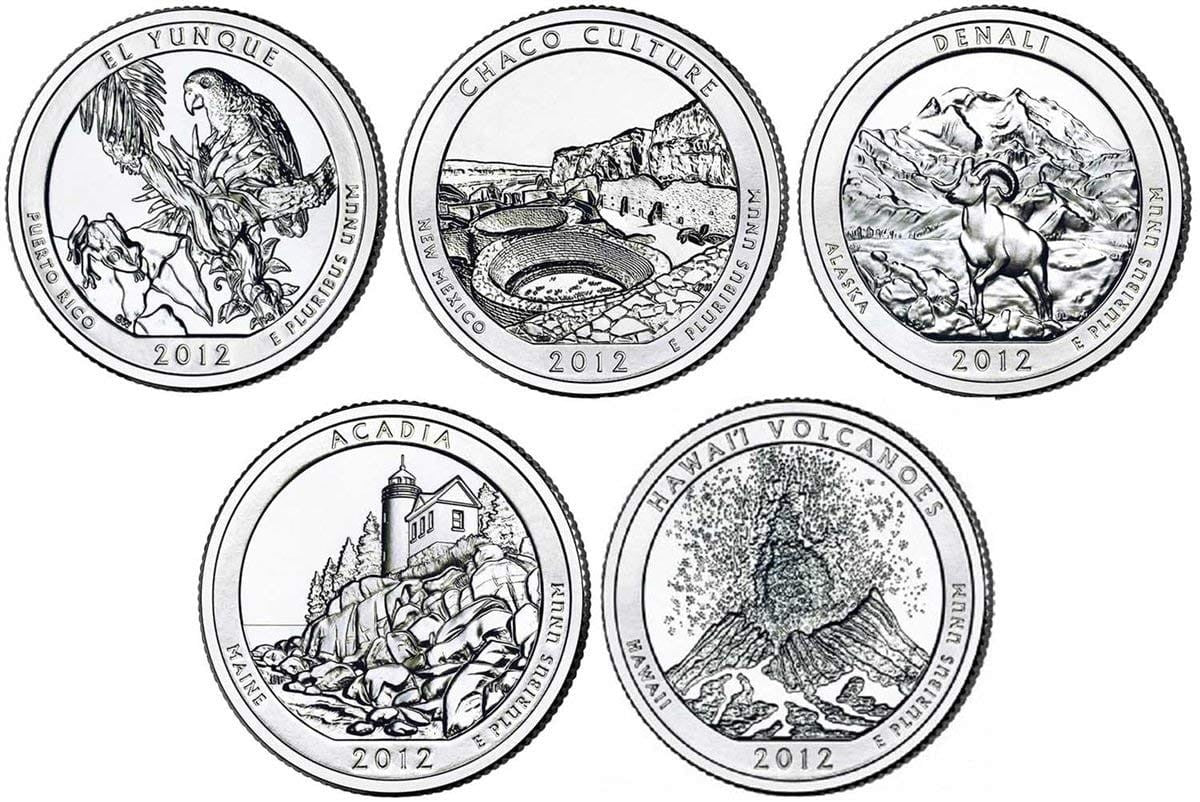 USA 25 c Parki narodowe x5 2012