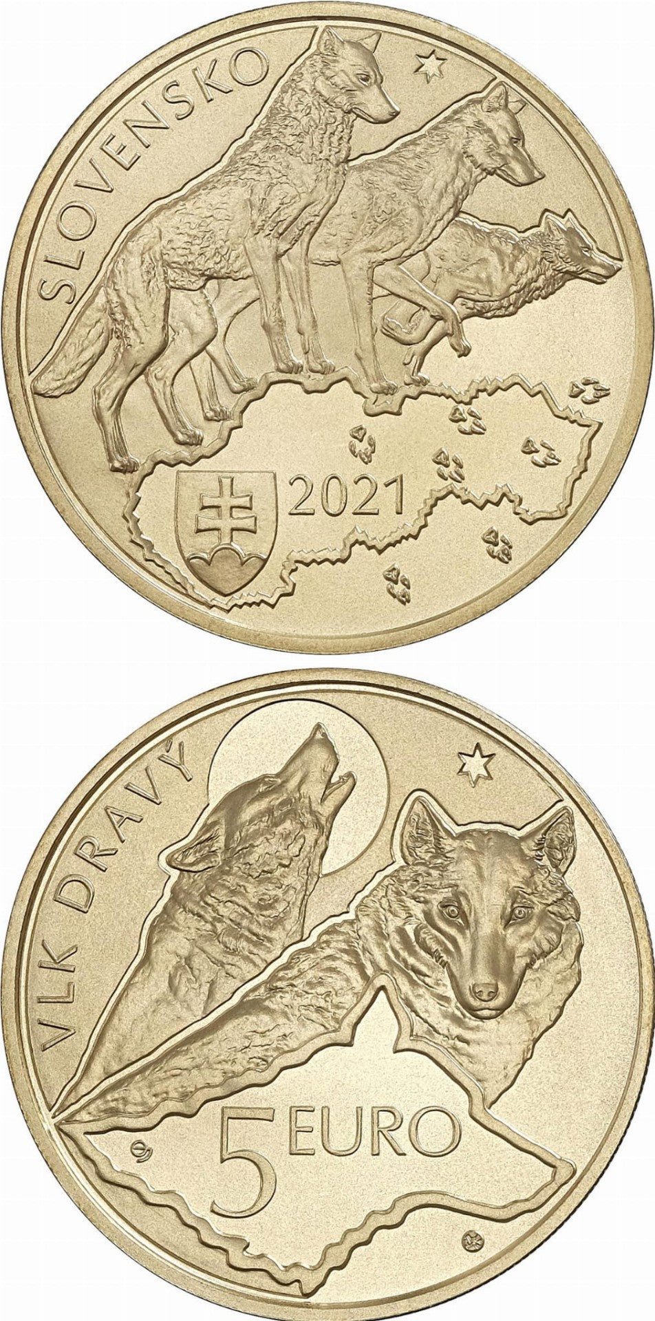 5 euro Słowacja Wilk 2021