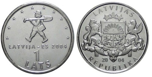 Łotwa 1 łat Wstąpienie do UE Spiridis 2004