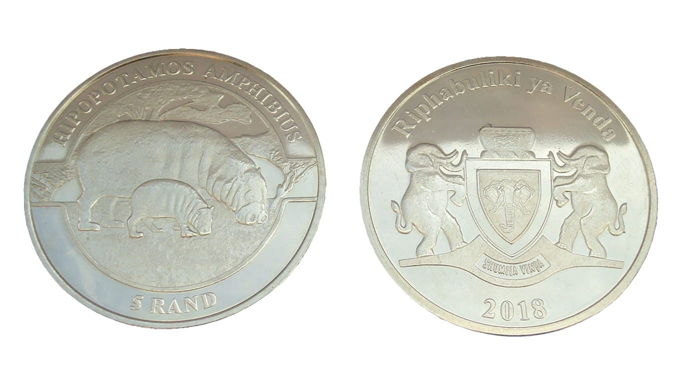 RPA Venda 5 randów Hipopotamy 2018