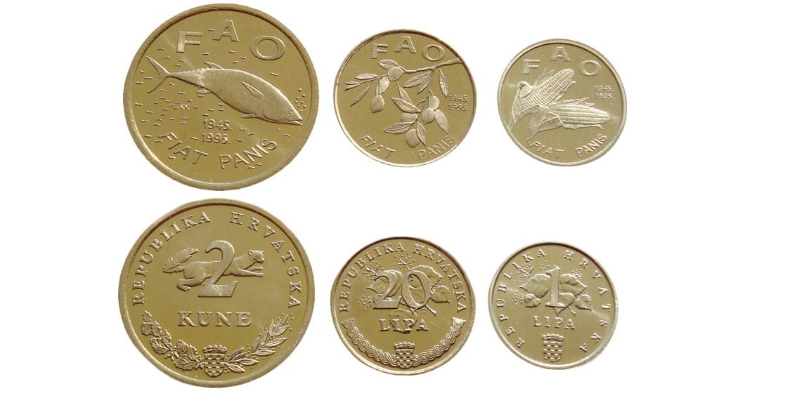 Zestaw menniczy Chorwacja x3 FAO 1995