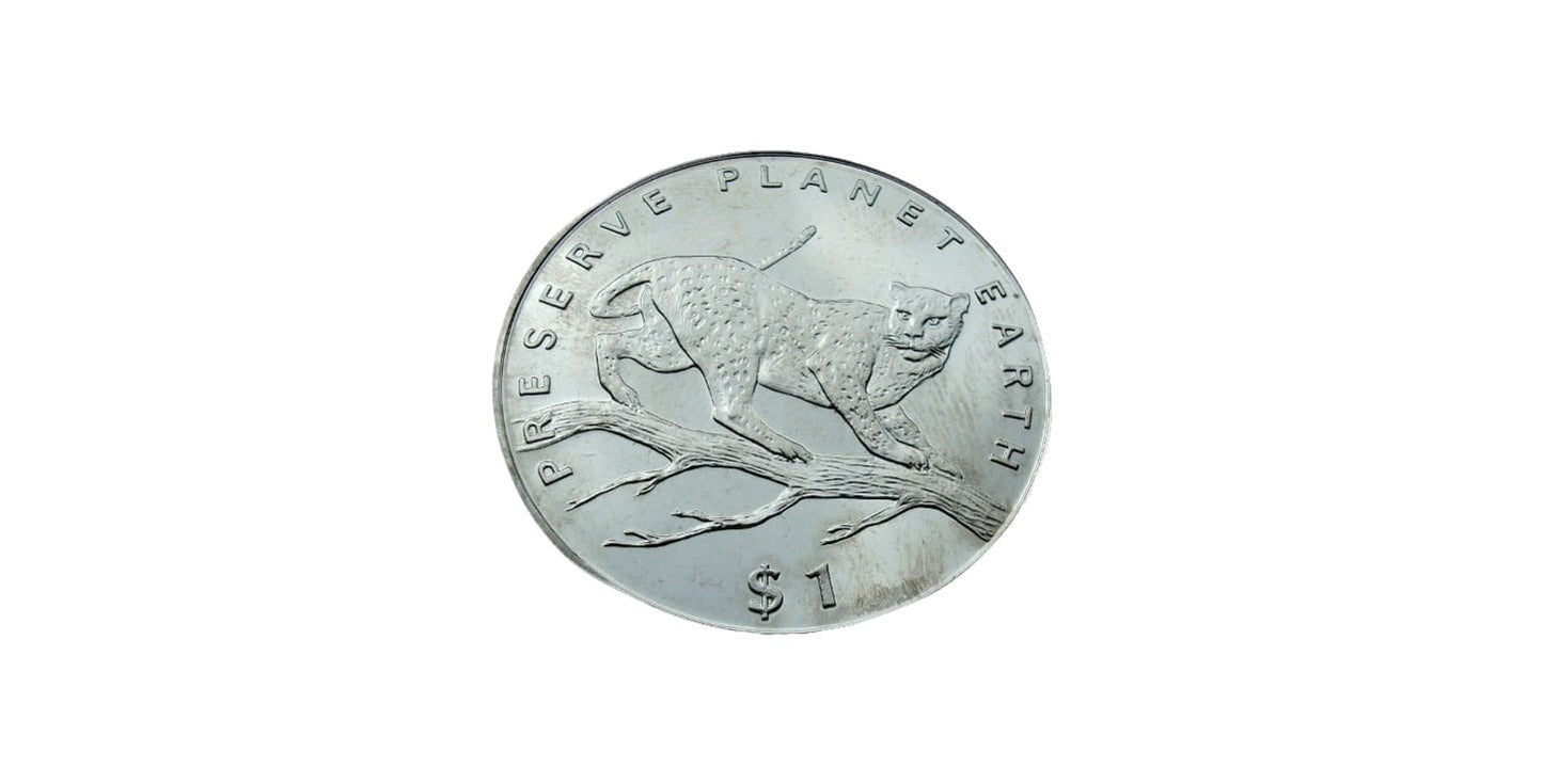 Liberia 1 $ Lampart 1995