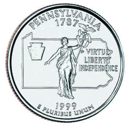 USA 25 c Pennsylvania 1999