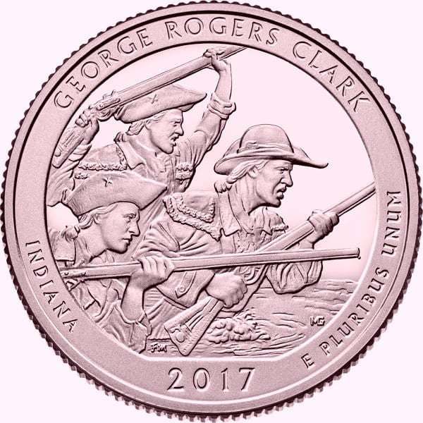 USA 25 c Park George Rogers Clark 2017 nr40 24K Au