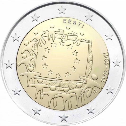 2 euro Estonia 30 lat flagi UE 2015