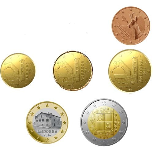 Euro set Andorra zestaw menniczy x 6 2014