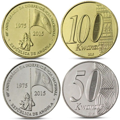 Zestaw menniczy Angola x2 40l. niepodległości 2015