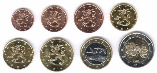 Euro set Finlandia zestaw menniczy x 8 2005