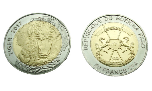Burkina faso 50 franków Tygrys 2017