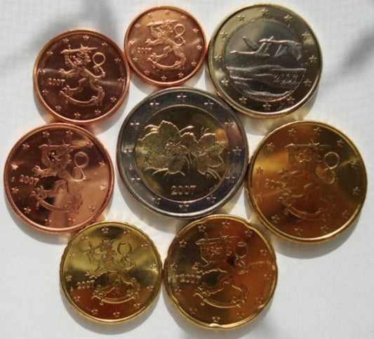 Euro set Finlandia zestaw menniczy x 8 2007