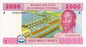 Gabon 2000 franków Koparka 2002 P-408A