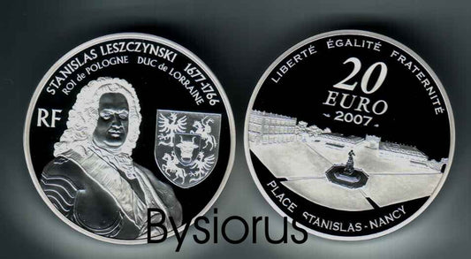 Francja 20 € Stanisław Leszczyński Ag 5oz. 2007