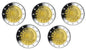 2 euro Niemcy x5 30 lat Flagi UE 2015 ADFGJ