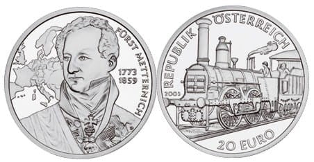 20 € Austria kolej Metternicha 2003