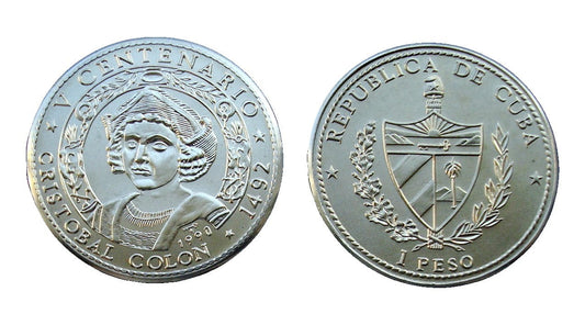 Kuba 1 peso Krzysztof Kolumb 1990