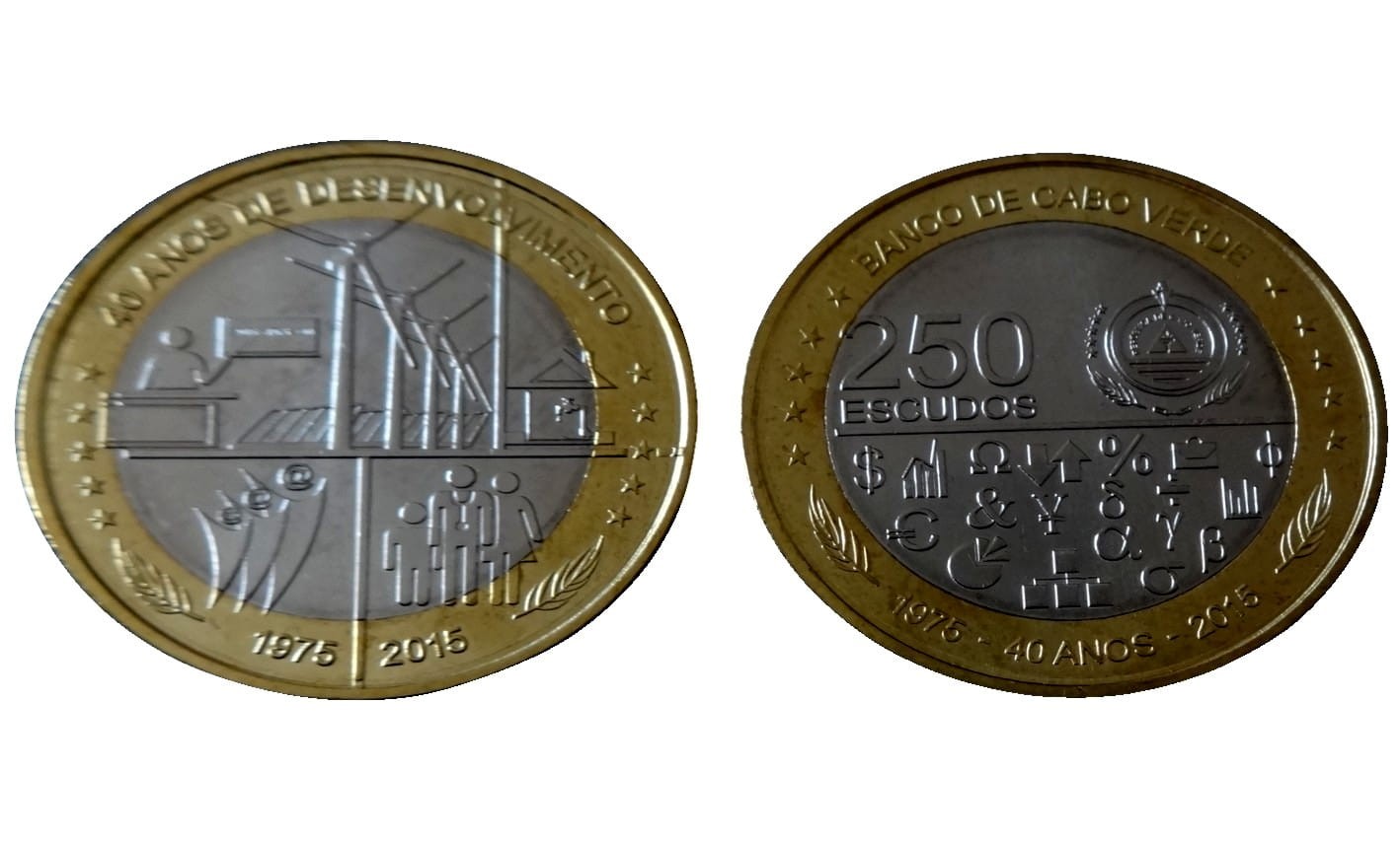 Cabo Verde 250 escudo 40 rocz. niepodległości 2015