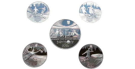 UKRAINA 5 x Ag komplet ME Euro 2012 Polska - Ukraina 2012