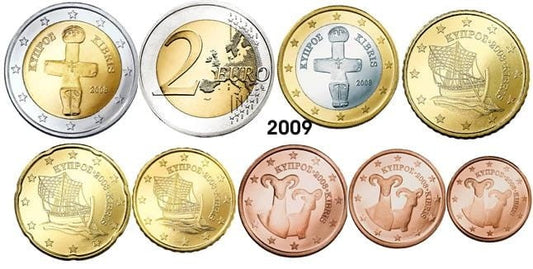 Euro set Cypr x 8 zestaw menniczy 2009