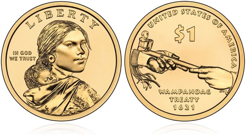USA 1$ Rdzenni Amerykanie Traktat z Wampanoag 2011
