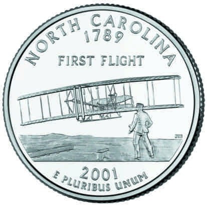 USA 25 c North Carolina 2001