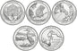 USA 25c Parki narodowe x 5 2015