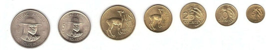 Zestaw menniczy PERU stare x 7 1972+