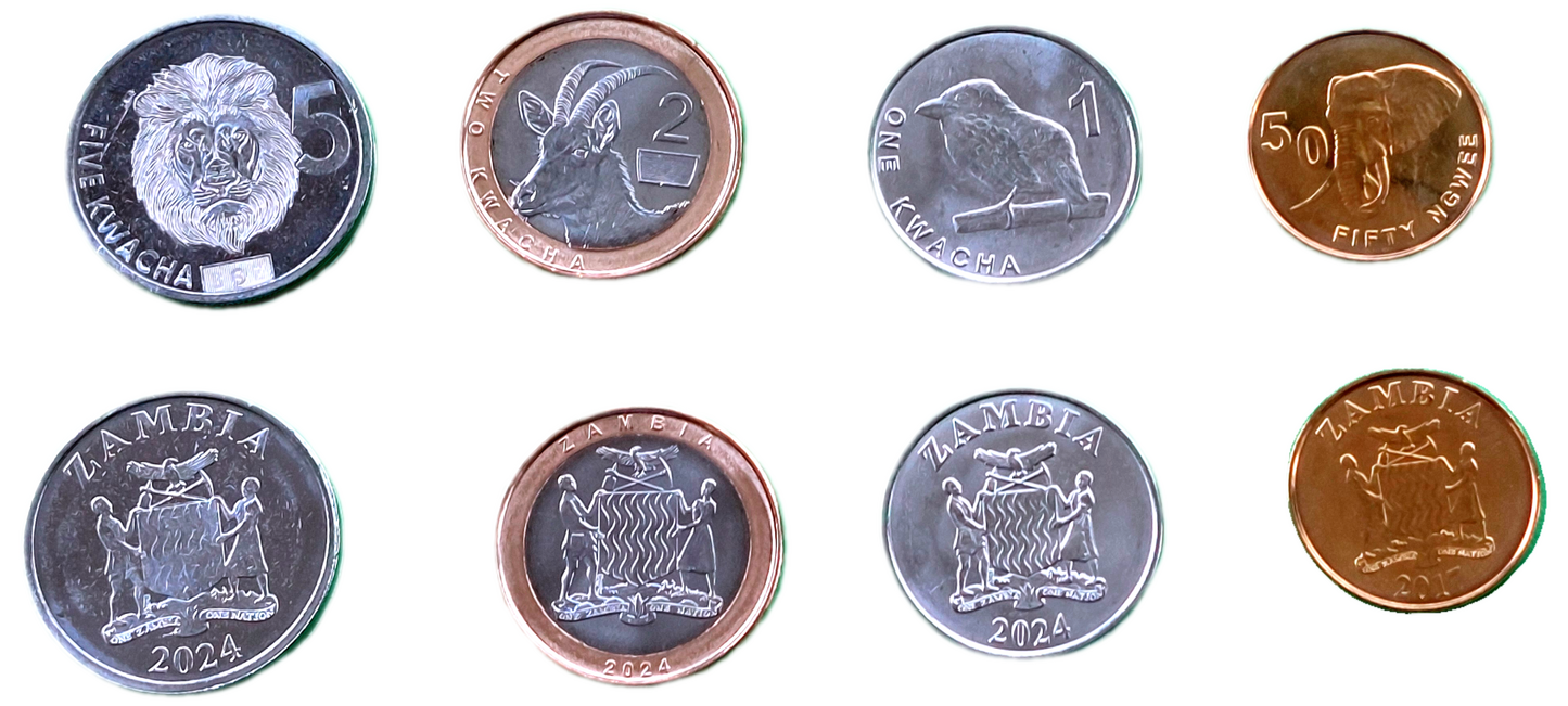 Zestaw menniczy Zambia x 4 zwierzaki 2024-