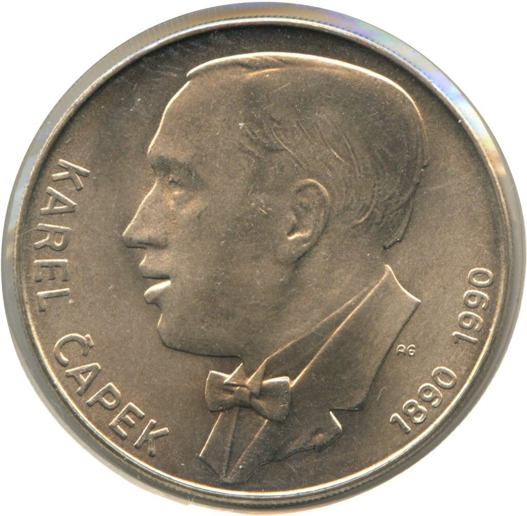 Czechosłowacja 100 koron Karel Capek 1990 Ag.500 13g