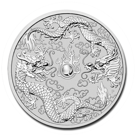 Australia 1 $ Dwa smoki 2019 1 Oz Ag.999