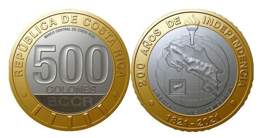 Kostaryka 500 colones 200-l niepodległości 2021