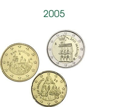Euro set San Marino x3 zestaw menniczy 2005