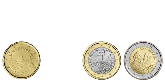 Euro set San Marino x3 zestaw menniczy 2017