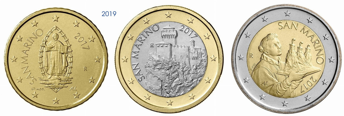 Euro set San Marino x3 zestaw menniczy 2019