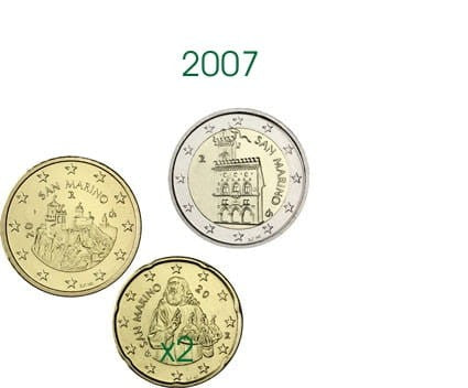 Euro set San Marino x4 zestaw menniczy 2007