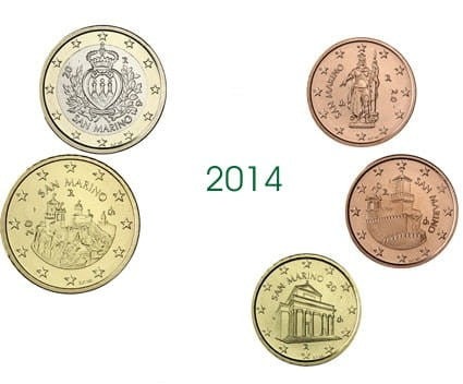 Euro set San Marino x5 zestaw menniczy 2014