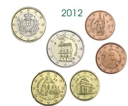 Euro set San Marino x6 zestaw menniczy 2012