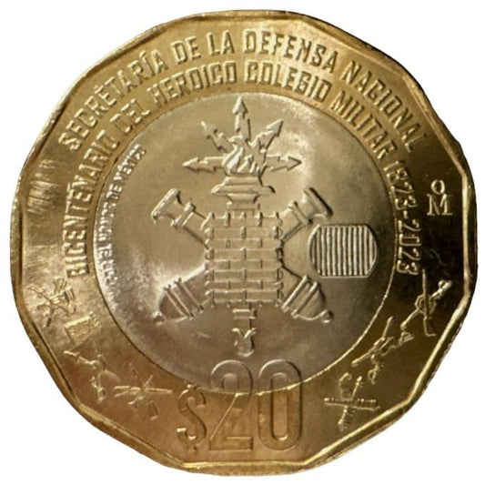 Meksyk 20 peso 200 lat Akademii Wojskowej 2023