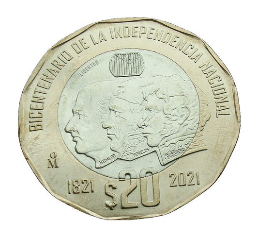 Meksyk 20 peso 200 lat rewolucji 2021