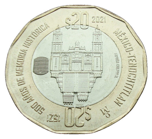 Meksyk 20 peso Tenochtitlan 2021