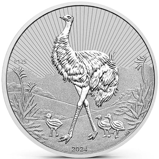 Australia 2$ Mother and baby Emu 2024 2 Oz Ag.999