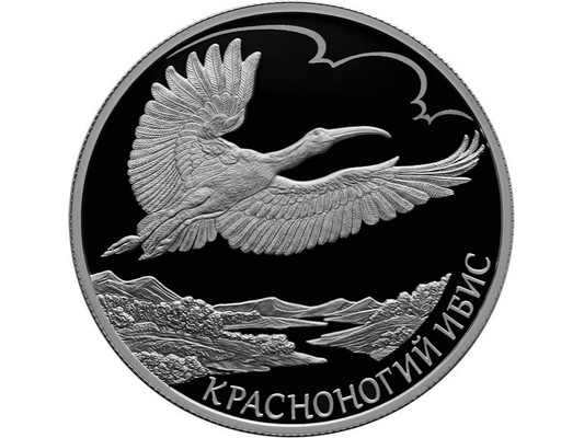 Rosja 2 ruble Ibis czubaty 2019 Ag