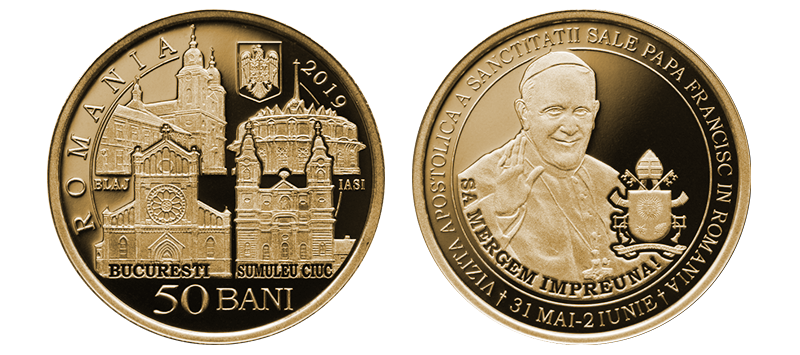 Rumunia 50 bani Papież Franciszek I 2019