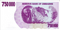 Zimbabwe 750 000 ZWL Słoń 2007 P-52