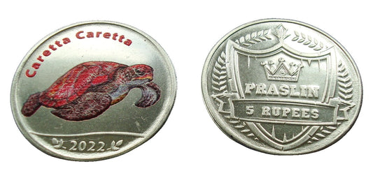 Seszele - Praslin 5 rupii Żółw Karetta 2022